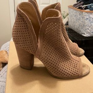Suede Peep Toe Booties
